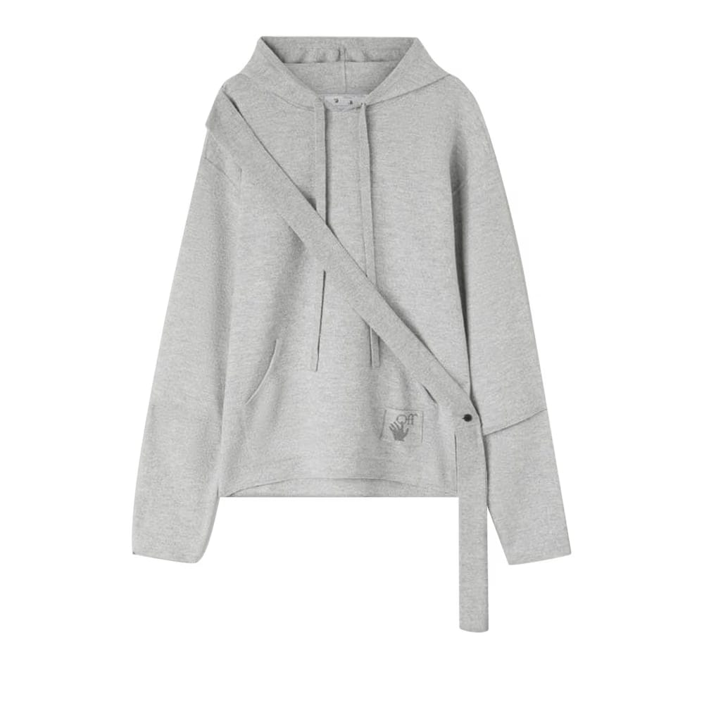Off-White Easybreezy Band Knit Hoodie Medium Grey