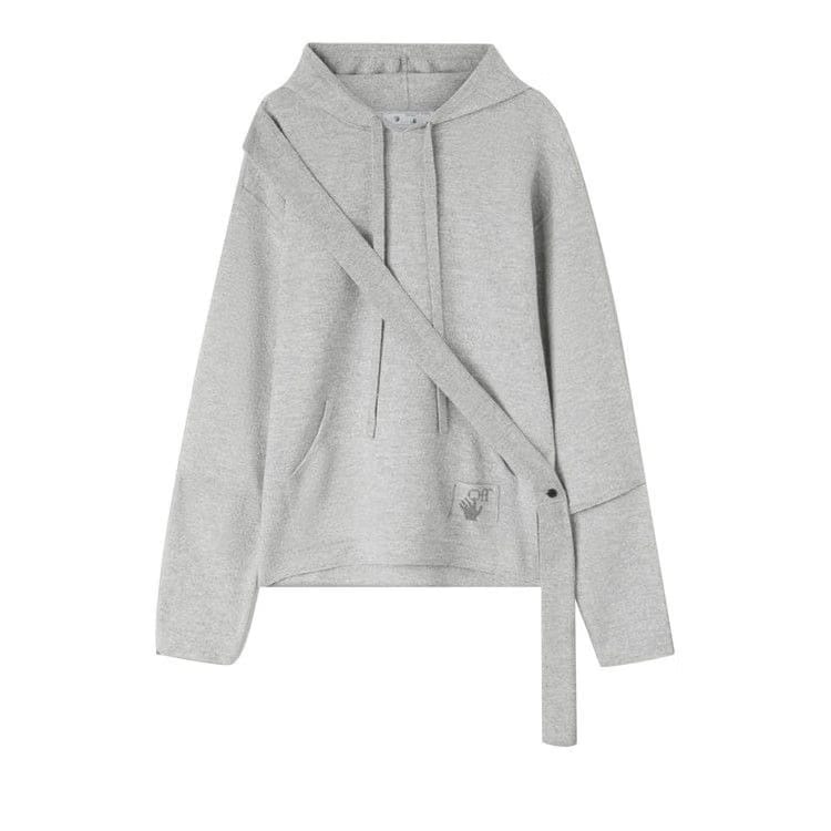Off-White Easybreezy Band Knit Hoodie Medium Grey
