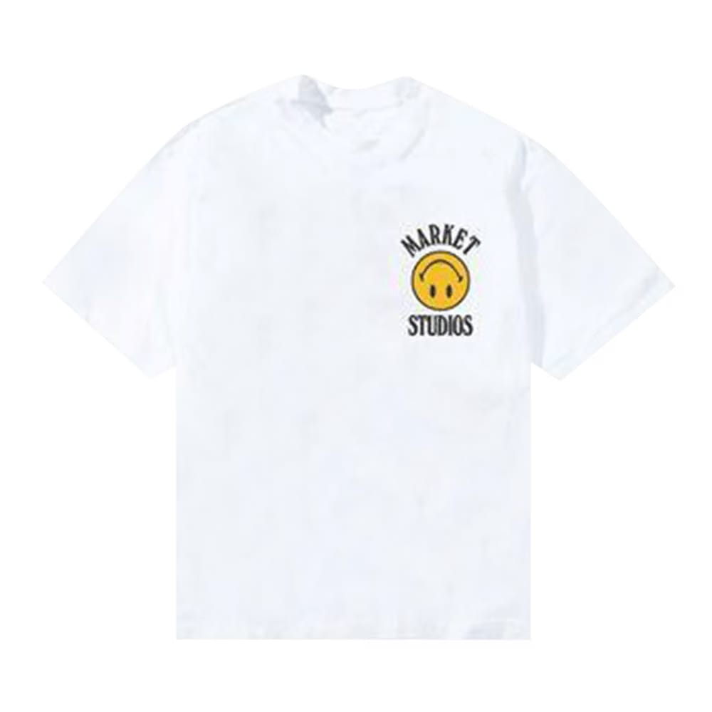Market Smiley Upside Down Lockup T-Shirt White