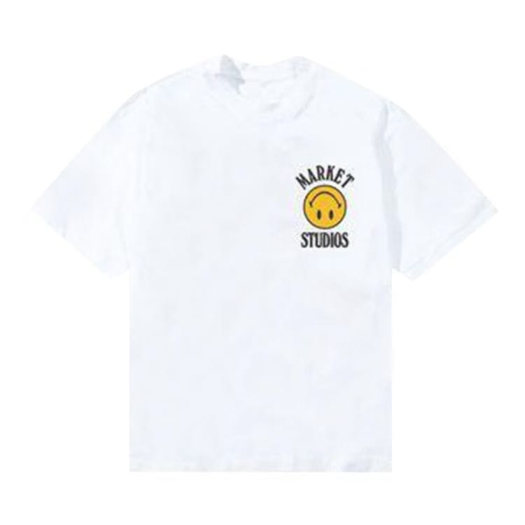Market Smiley Upside Down Lockup T-Shirt White