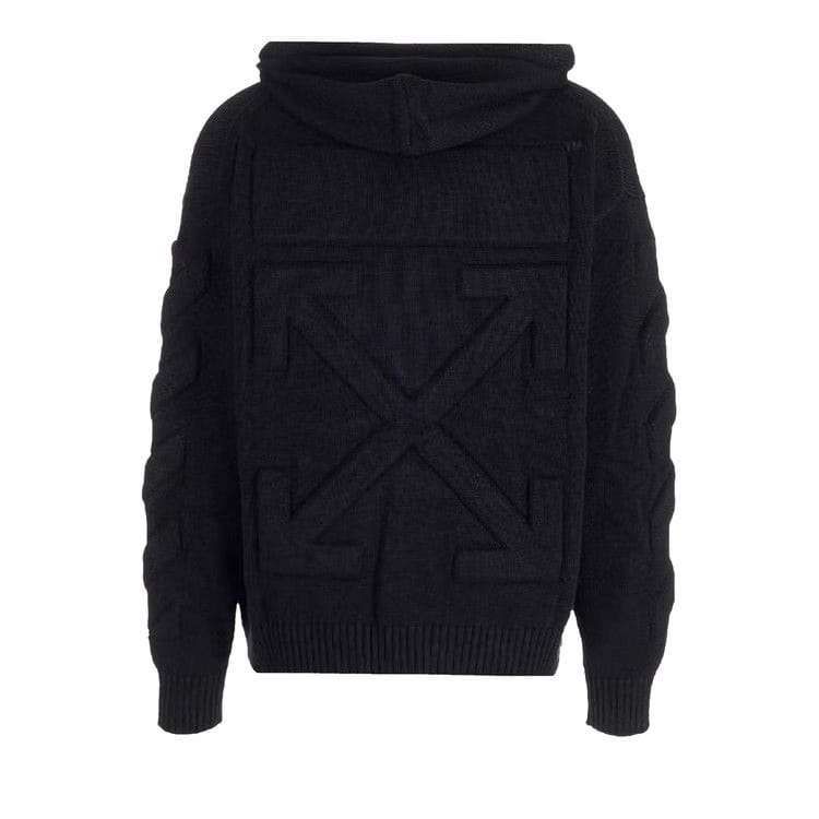 Off-White 3D Diagonal Knit Hoodie Black