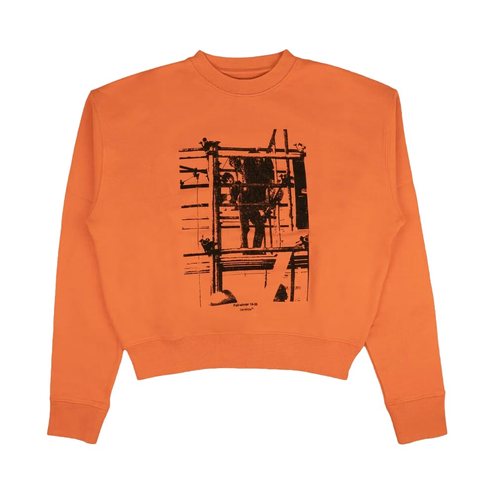 Off-White Graphic Hoodie Sweatshirt Orange