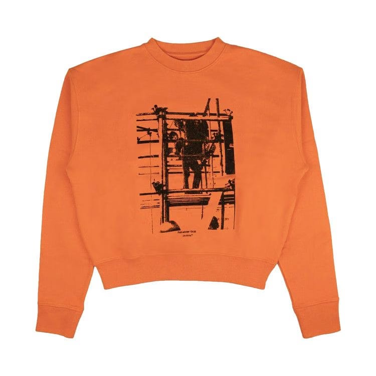 Off-White Graphic Hoodie Sweatshirt Orange