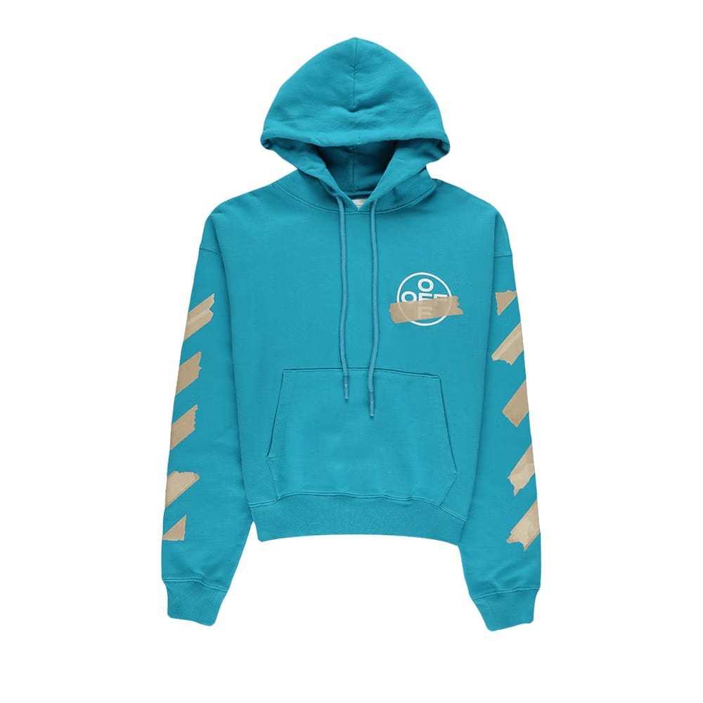 Off-White Tape Arrows Ov Hoodie Petrol Blue