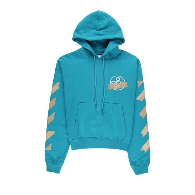Off-White Tape Arrows Ov Hoodie Petrol Blue