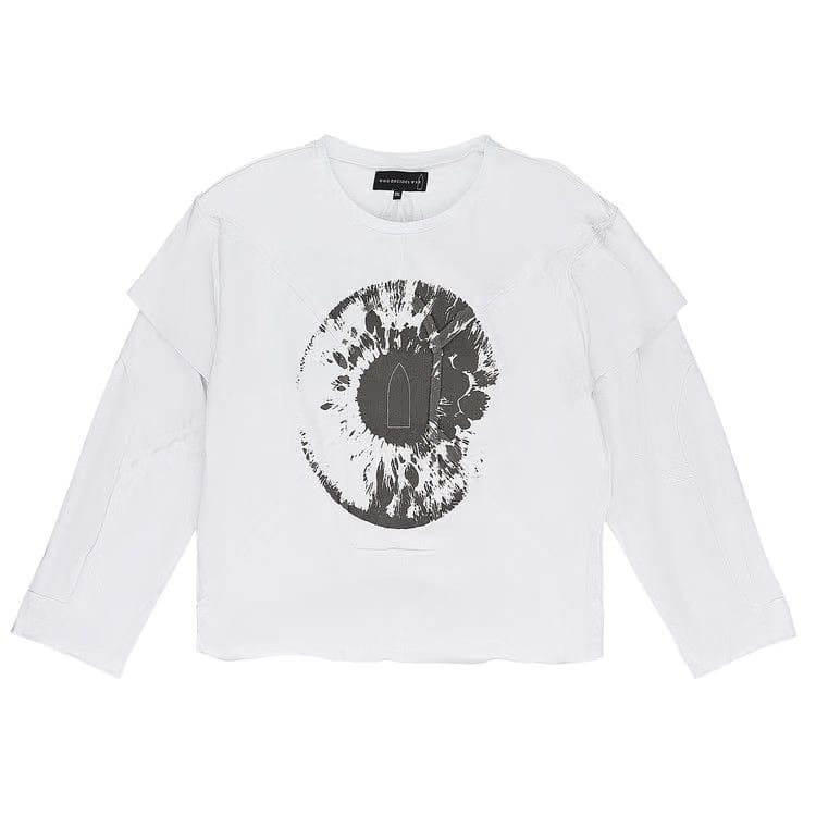 Who Decides War Eye Winged Logo Long-Sleeve T-Shirt White