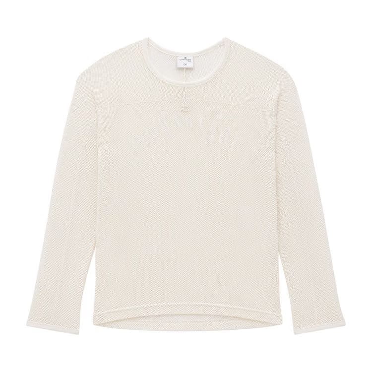 Courrèges Baseball Printed Mesh Long-Sleeve T-Shirt White