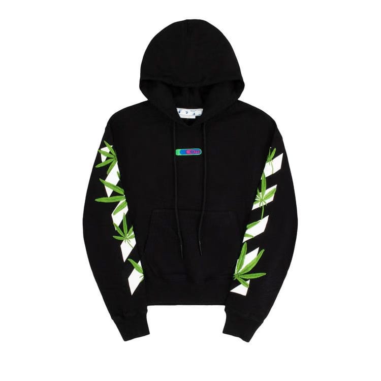 Off-White Weed Arrows Over Hoodie Black/Green