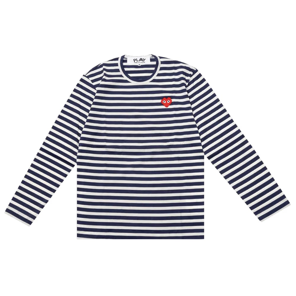 Comme des Garçons PLAY Striped Long-Sleeve T-Shirt Navy/White