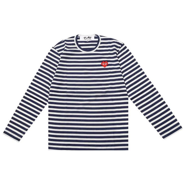 Comme des Garçons PLAY Striped Long-Sleeve T-Shirt Navy/White