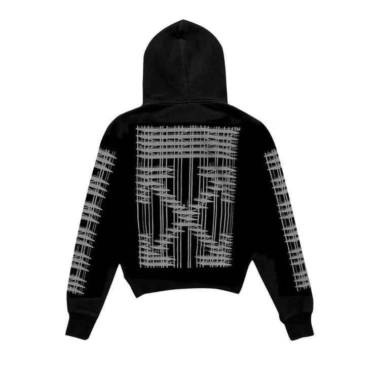Off-White Diag Indus Slim Zipped Hoodie Black / Silver