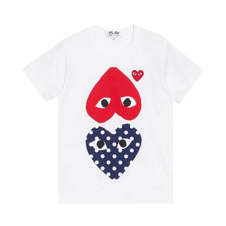 Comme des Garçons PLAY Polka Dot Upside Down Heart T-Shirt White