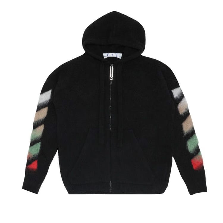 Off-White Diag Brushed Zip Hoodie Black/Multicolor