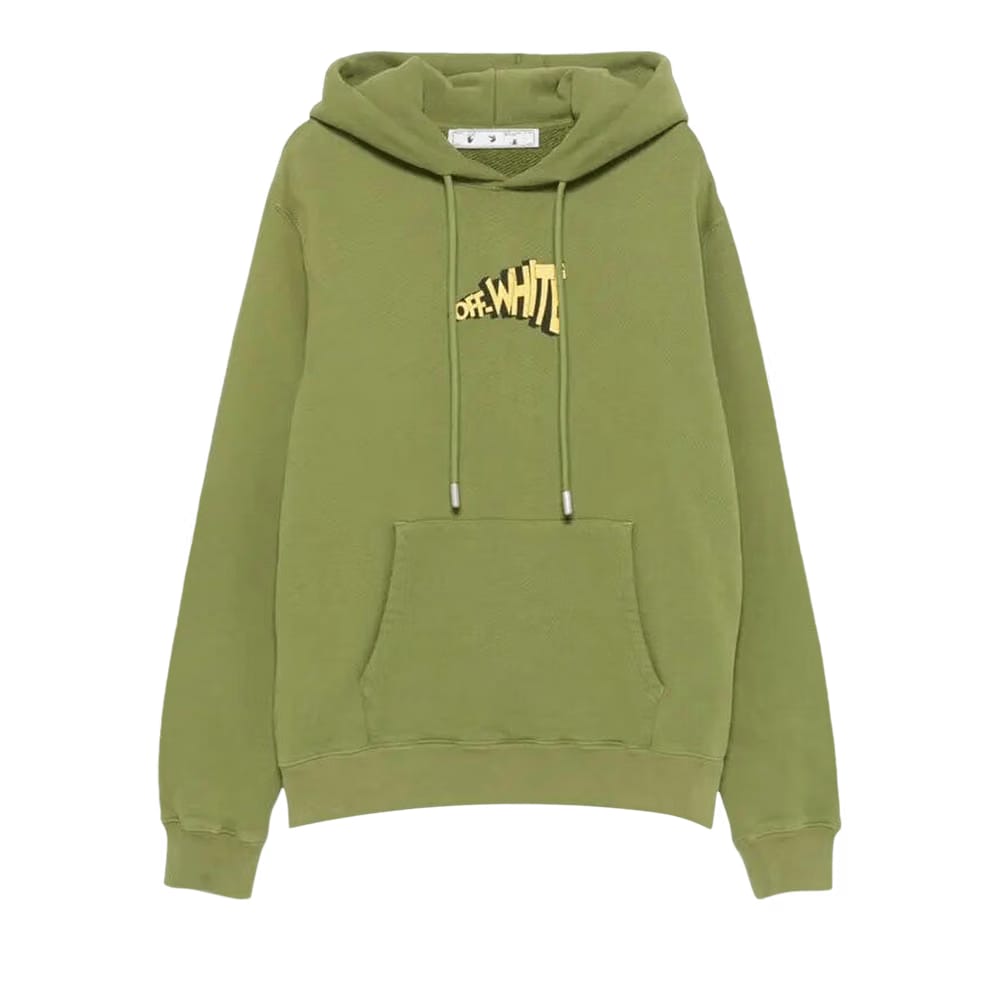 Off-White Arrows Print Hoodie Green