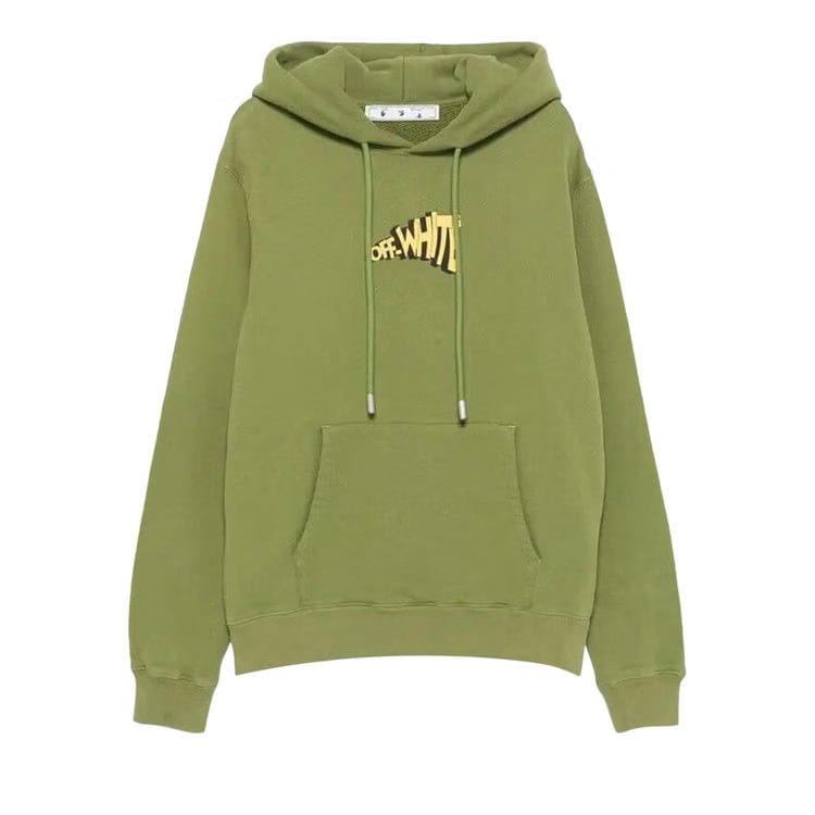 Off-White Arrows Print Hoodie Green