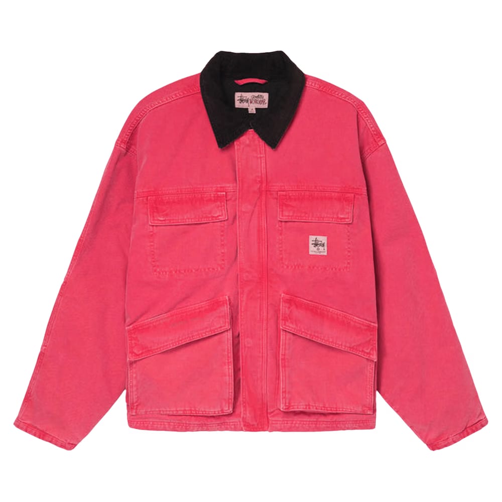 Stussy Washed Canvas Shop Jacket Hot Pink
