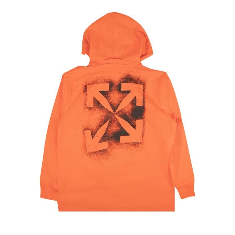 Off-White Stencil Double T-Shirt Hoodie Orange/Black