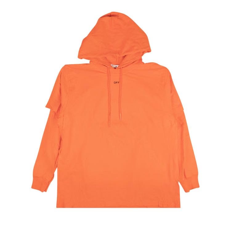 Off-White Stencil Double T-Shirt Hoodie Orange/Black