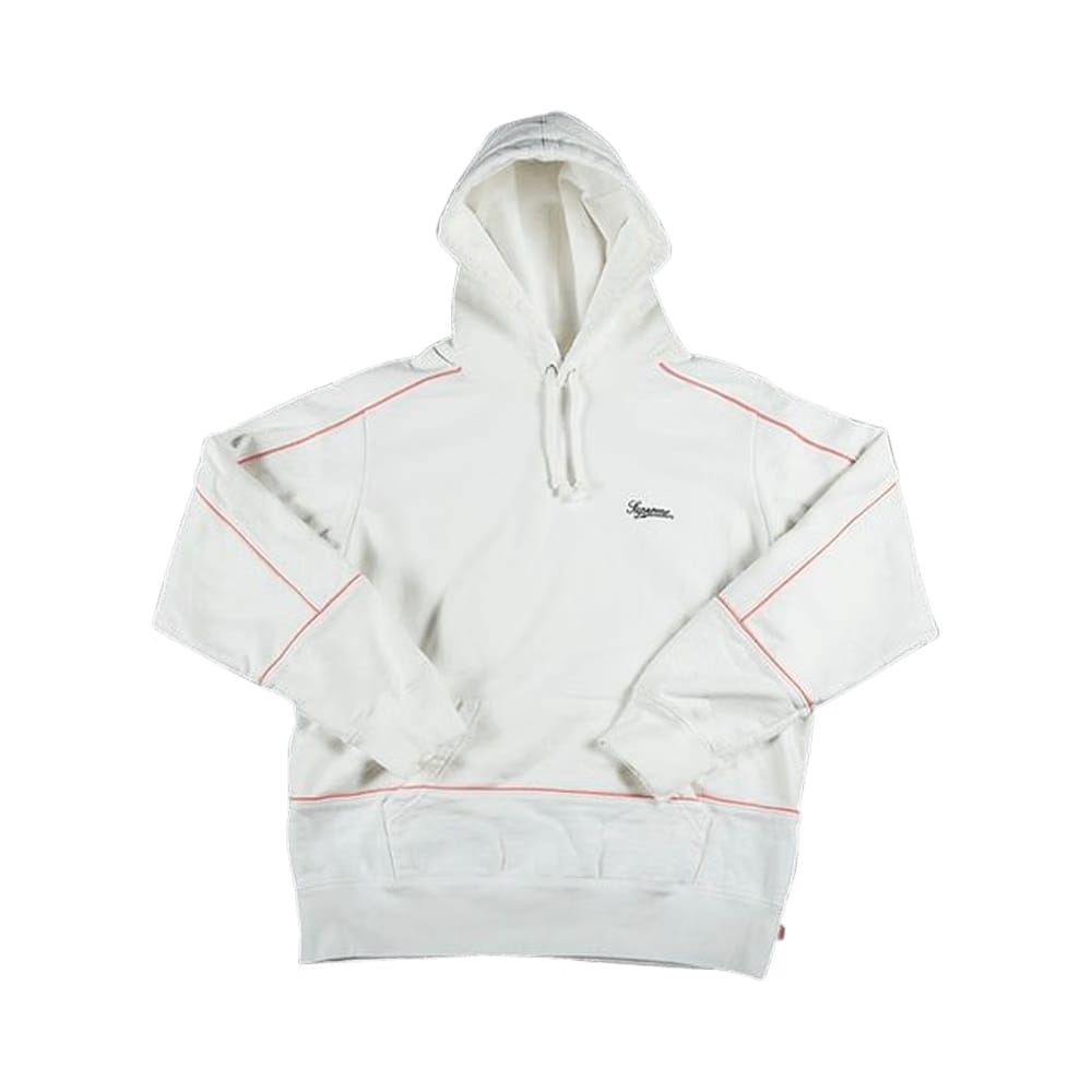 Supreme Piping Hoodie White