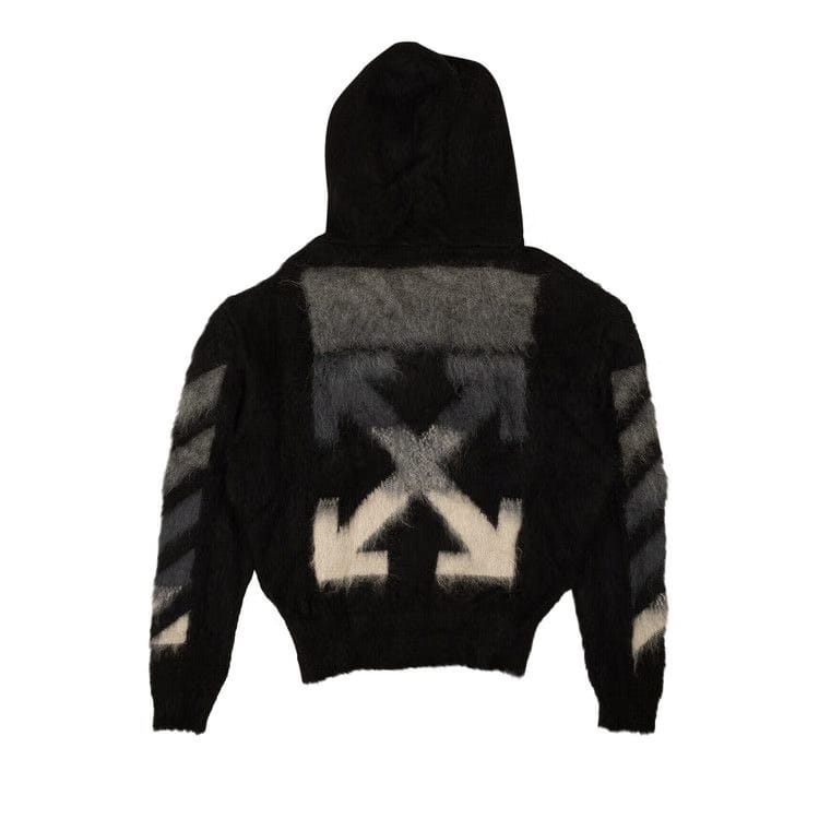 Off-White Brushed Mohair Zip Hoodie Black