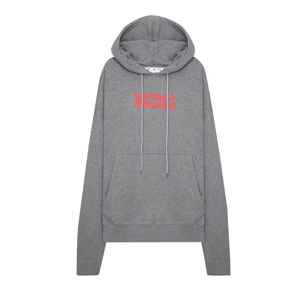 Off-White Slogan Print Hoodie Grey