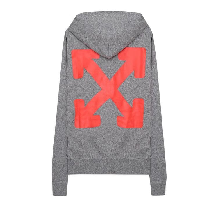 Off-White Slogan Print Hoodie Grey