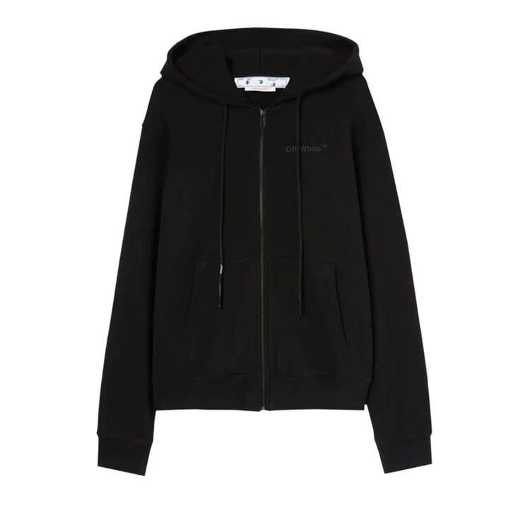 Off-White Diag Tab Slim Zip Hoodie Black