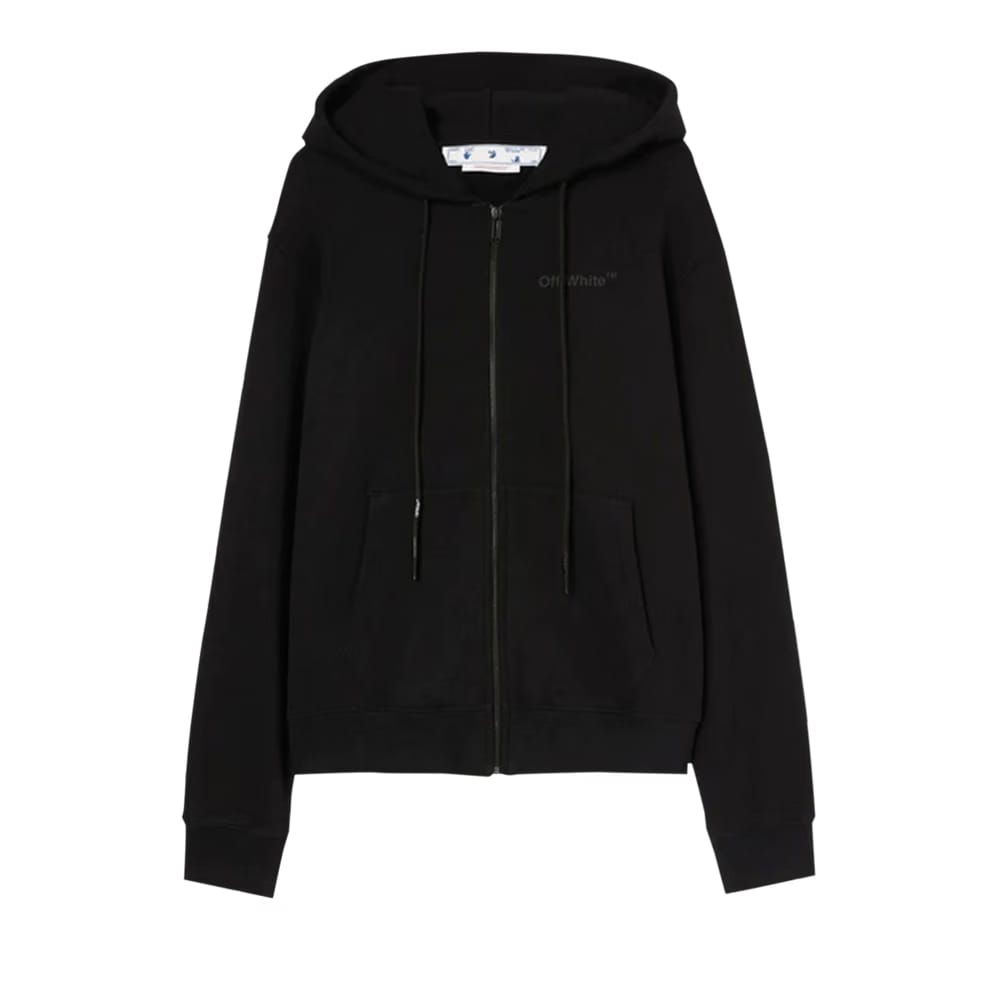 Off-White Diag Tab Slim Zip Hoodie Black