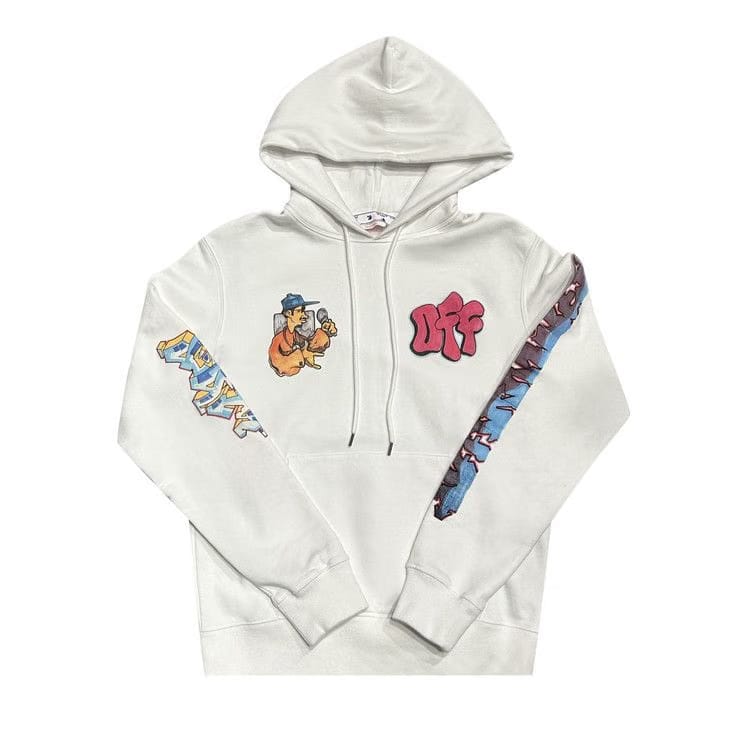 Off-White Spray Graffiti Pupp Slim Hoodie White/Multicolor