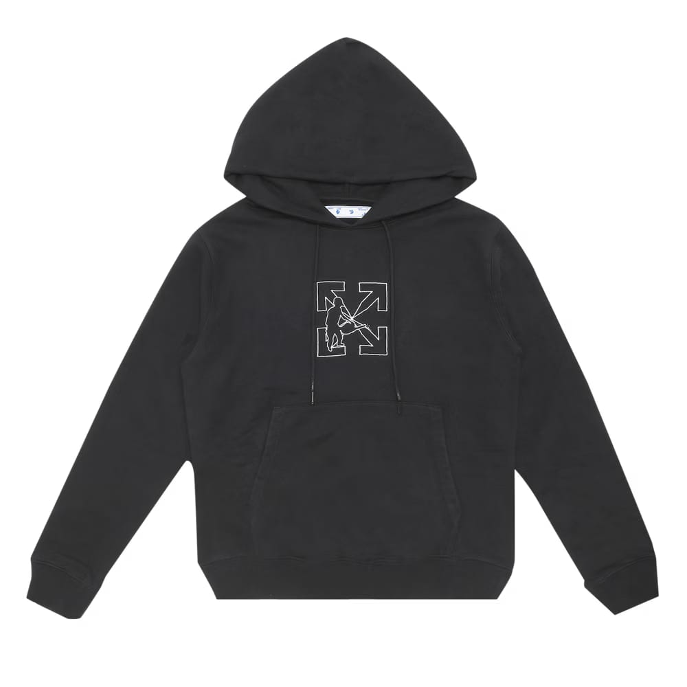Off-White Workers Logo Slim Hoodie Black/White