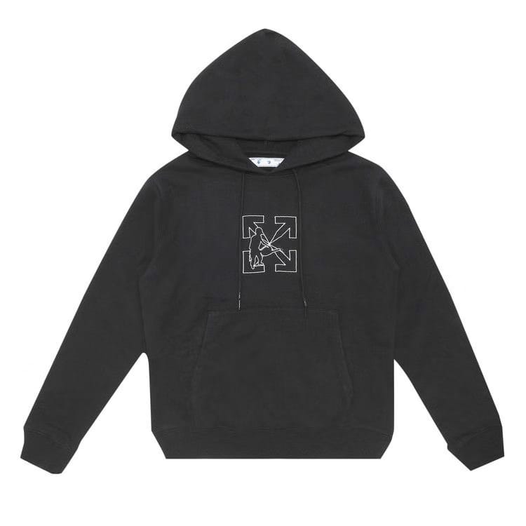 Off-White Workers Logo Slim Hoodie Black/White