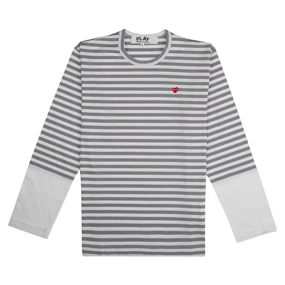 Comme des Garçons PLAY Striped Long-Sleeve T-Shirt Grey/White