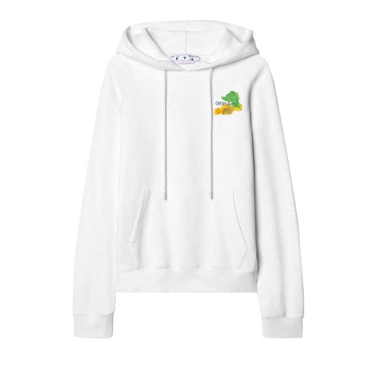 Off-White Brush Arrows Logo Hoodie White