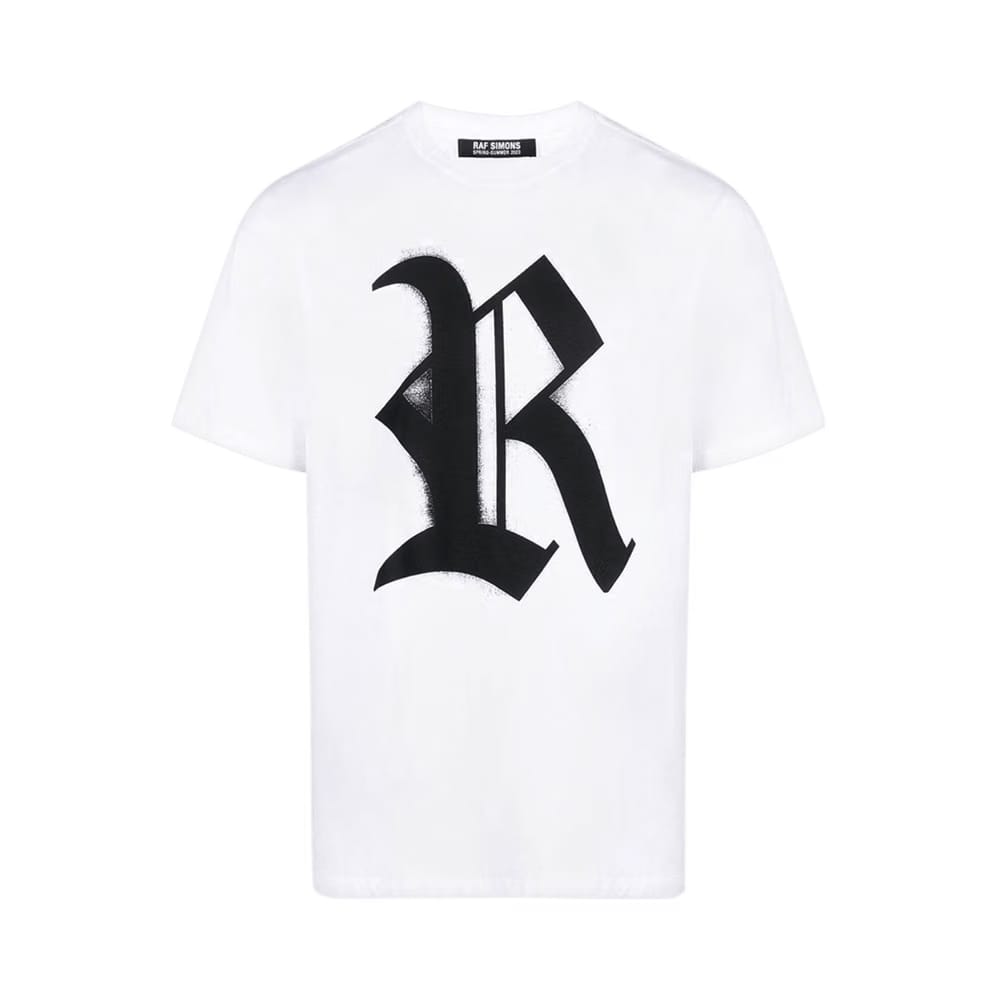 Raf Simons Big Fit T-Shirt With R Print On Front White
