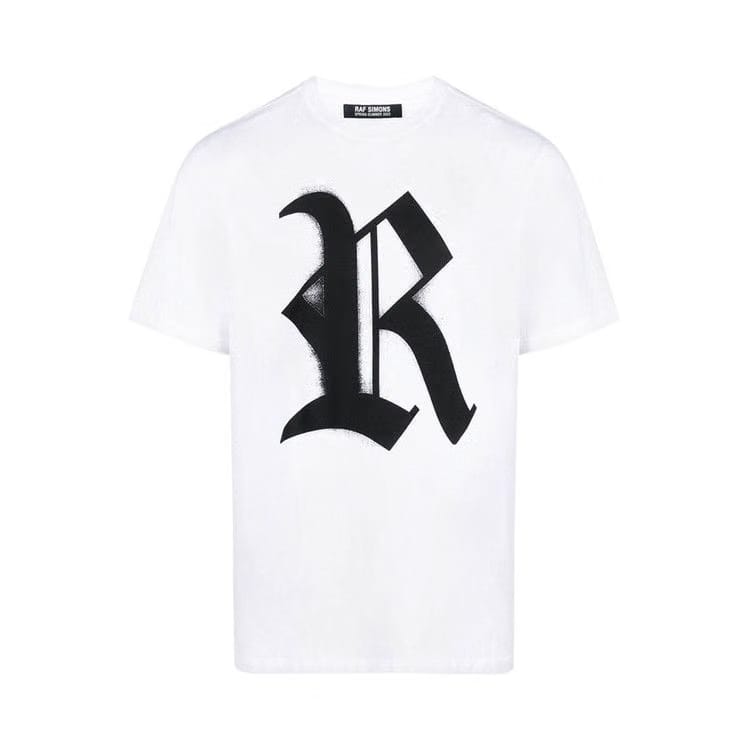 Raf Simons Big Fit T-Shirt With R Print On Front White