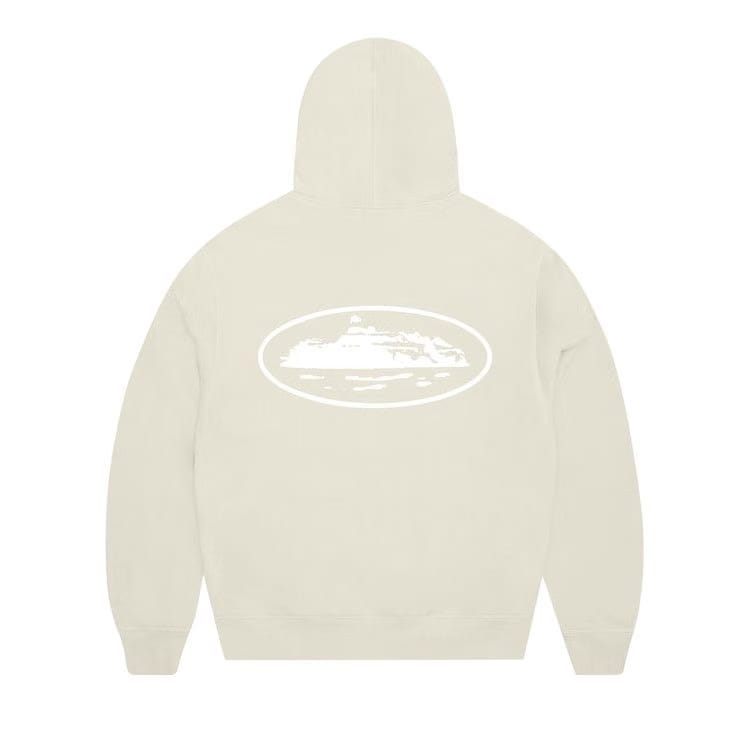 Corteiz Island Puff Print Zip Hoodie Off White