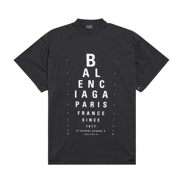 Balenciaga Optical T-Shirt Washed Black/White