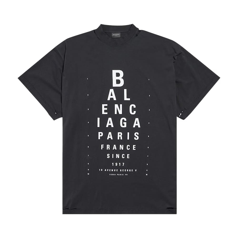 Balenciaga Optical T-Shirt Washed Black/White