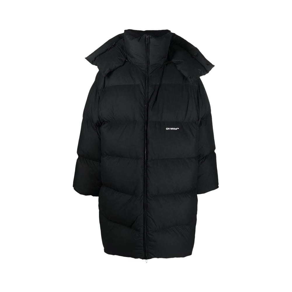 Off-White Bounce Hooded Down Long Puffer Black