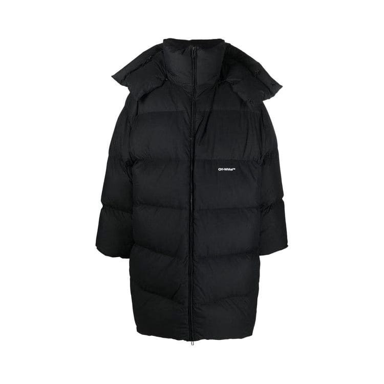 Off-White Bounce Hooded Down Long Puffer Black
