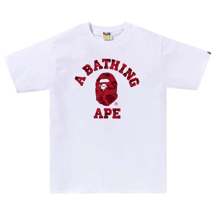 Bape - Color Camo College T-Shirt White /Red (SS23)