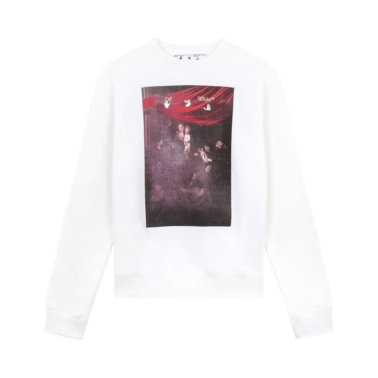 Off-White Sprayed Caravaggio Slim Crewneck White