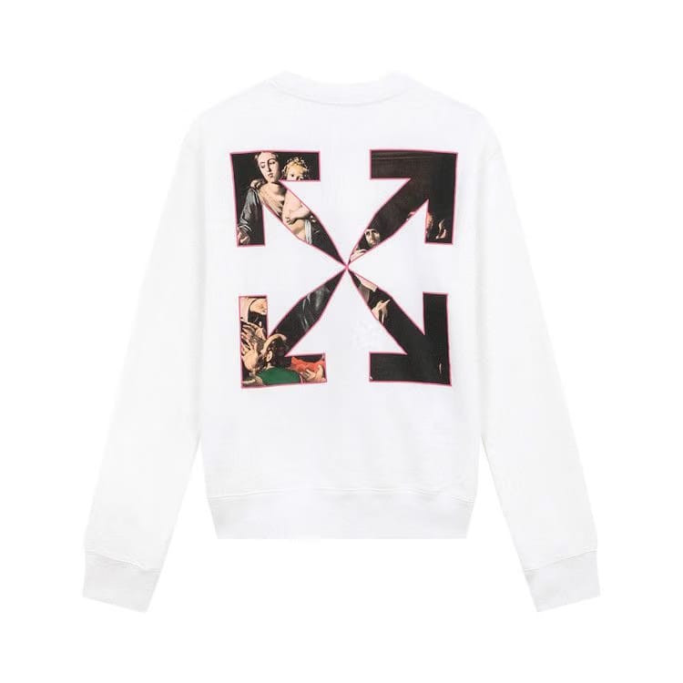 Off-White Sprayed Caravaggio Slim Crewneck White