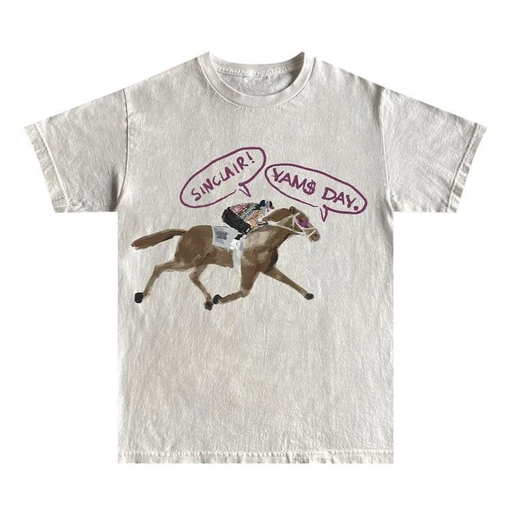 Sinclair x Yams Day 2021 Long Beach Horse T-Shirt White