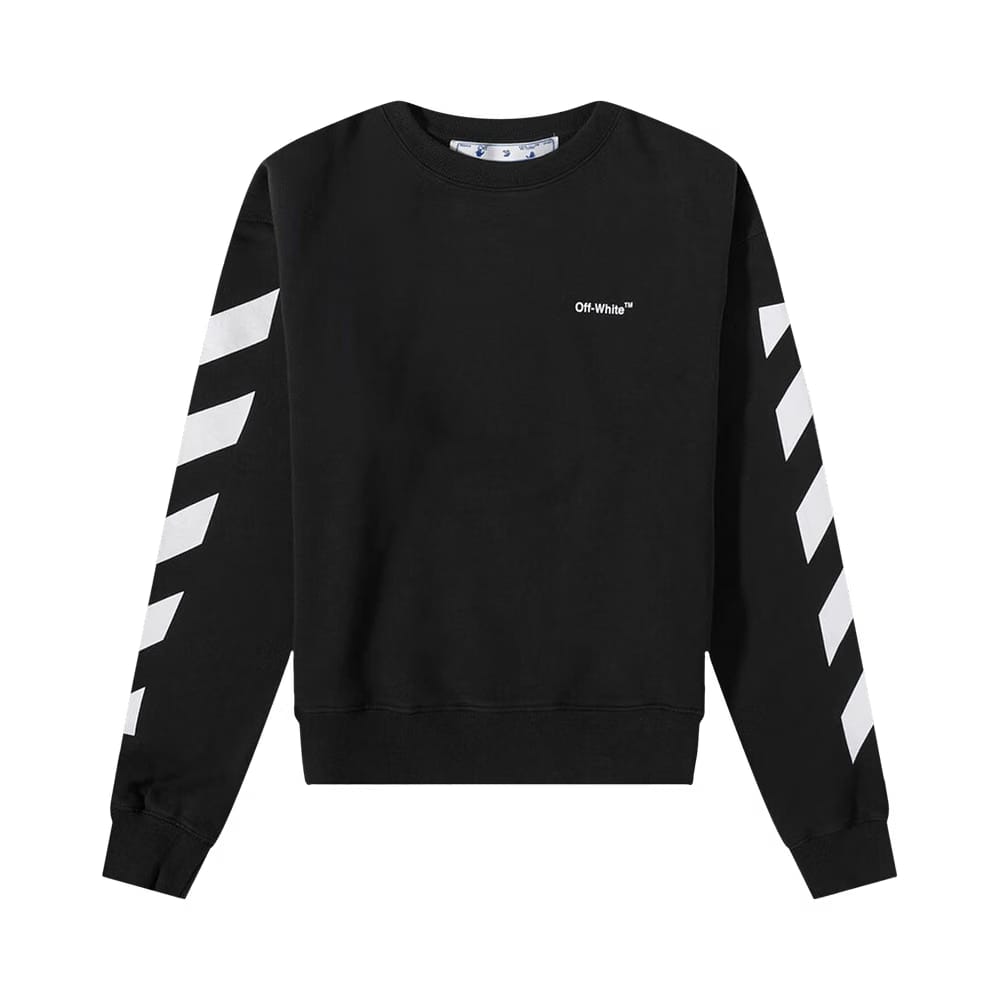 Off-White Diagonal Helvetica Oversized Swetshirt Black