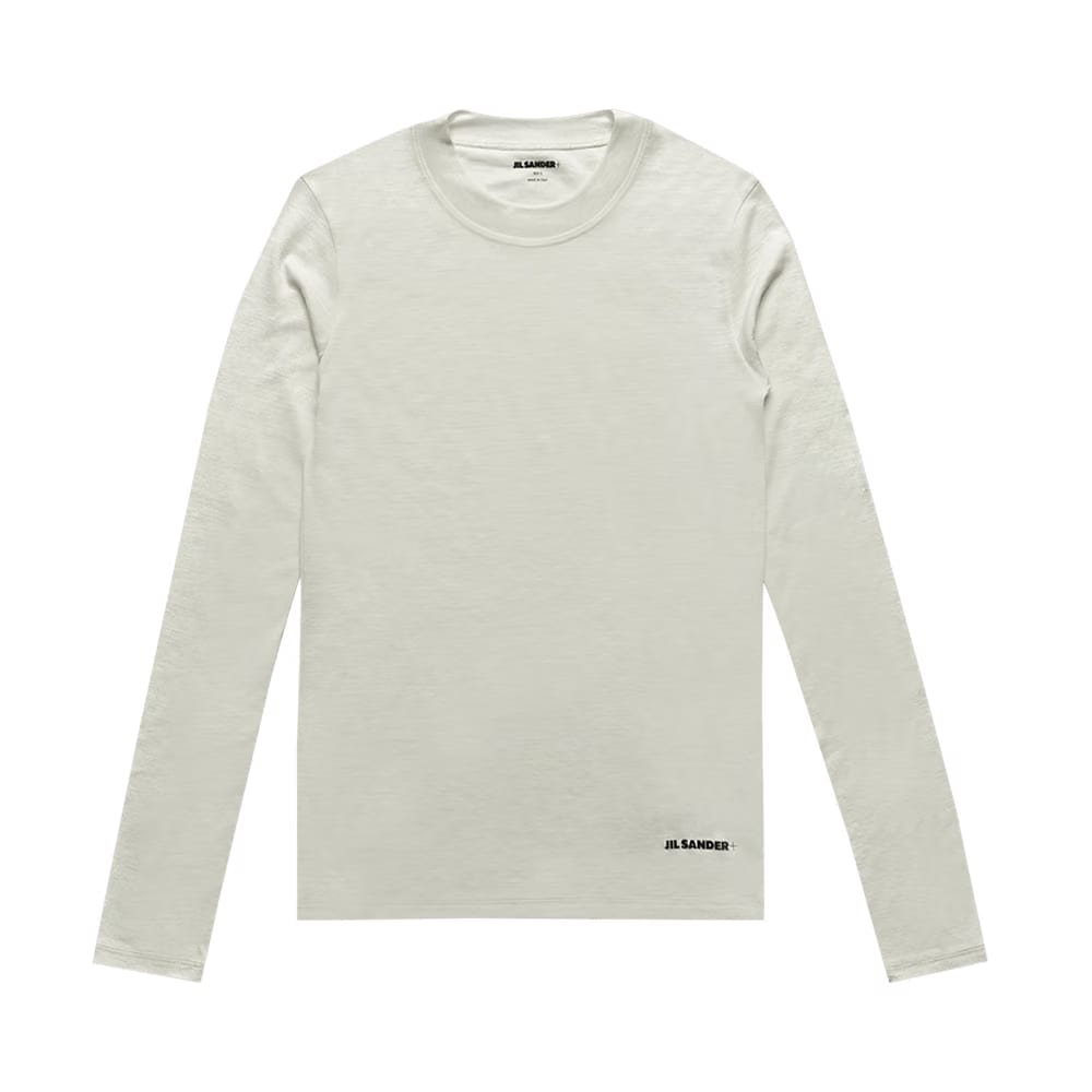 Jil Sander Technical Wool Jersey Long-Sleeve T-Shirt White