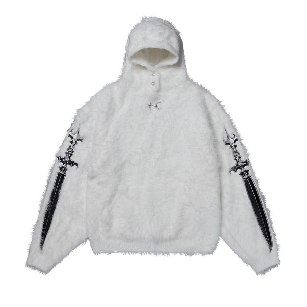 Thug Club Pack Fur Sword Hoodie White