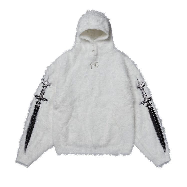 Thug Club Pack Fur Sword Hoodie White