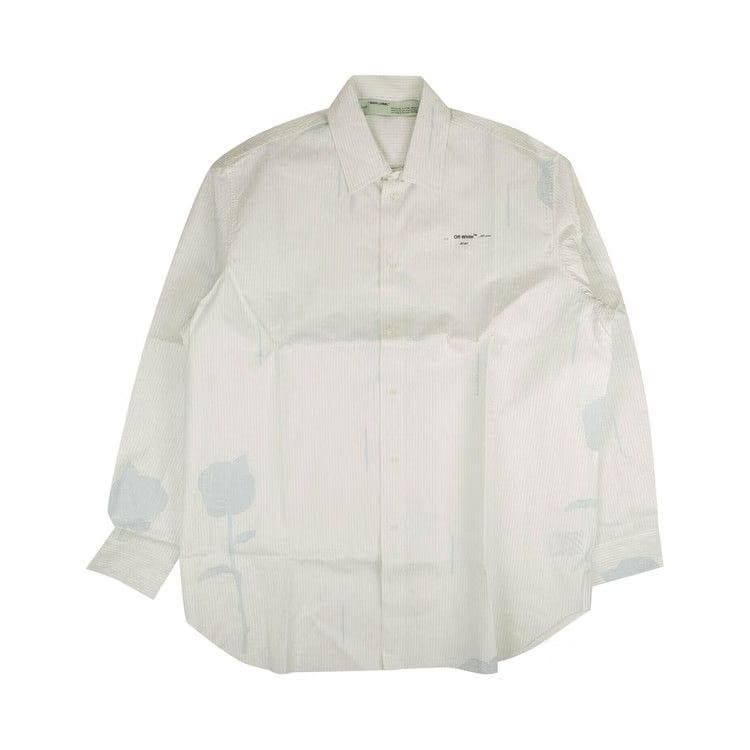 Off-White Floral Striped Shirt White
