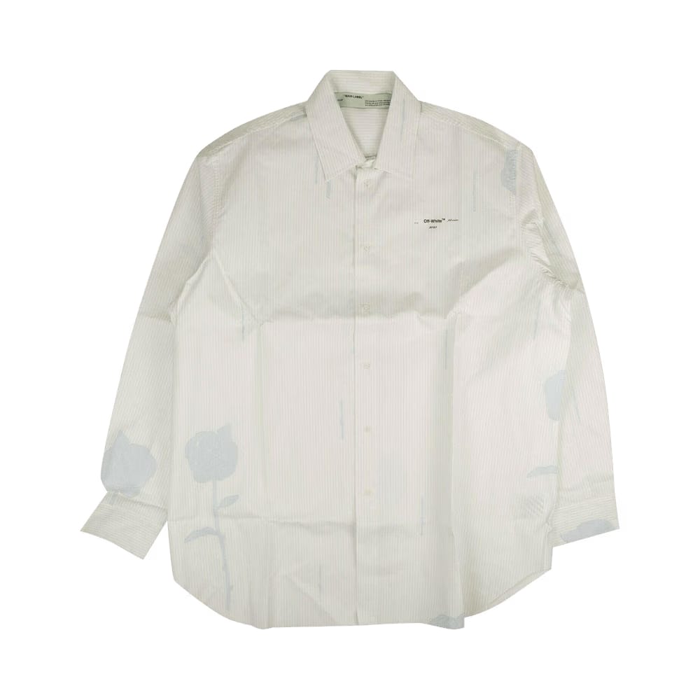 Off-White Floral Striped Shirt White